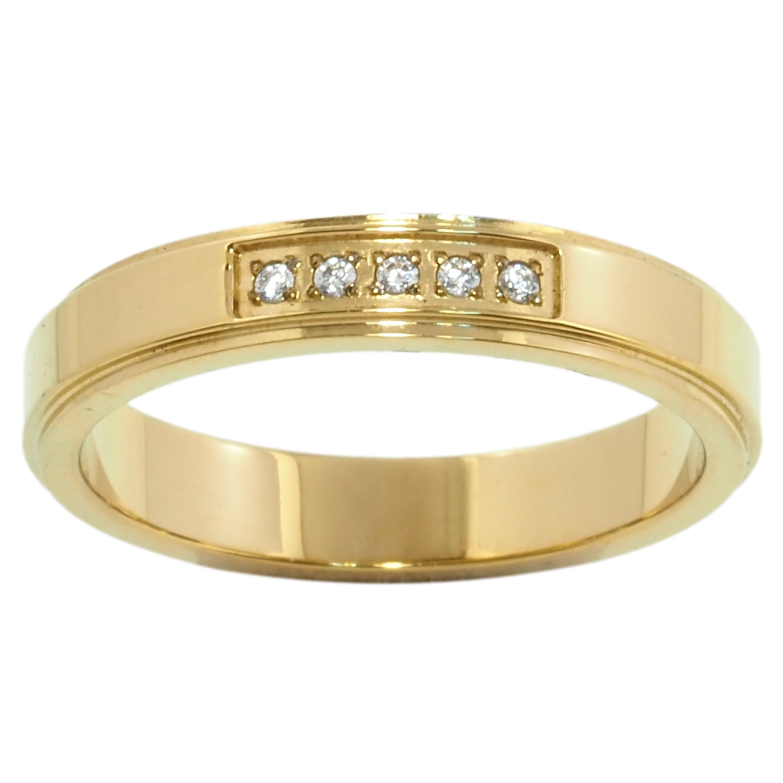 Кольцо Xuping TTM Stainless Steel Цвет 14К Дорожка циркония, шир. 4мм фото №1