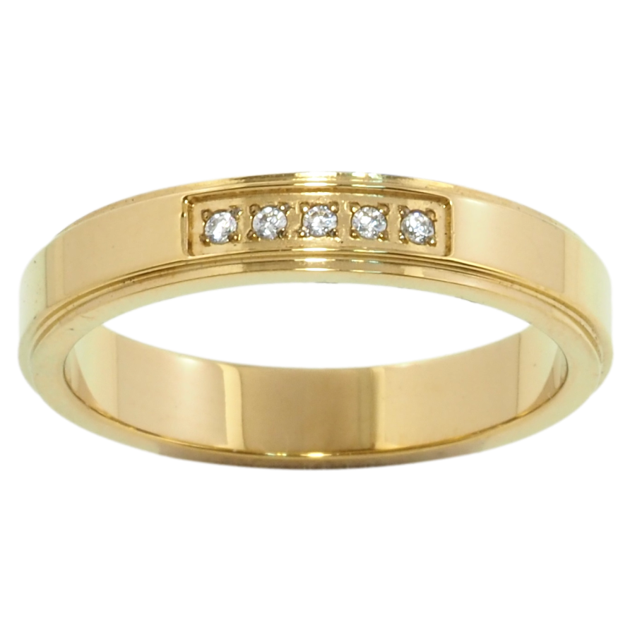 Кольцо Xuping TTM Stainless Steel Цвет 14К Дорожка циркония, шир. 4мм фото №1