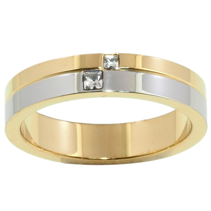 Каблучка Xuping TTM Stainless Steel Колір 14К Обручка із вставками цирконію ш. 5.5мм фото №23