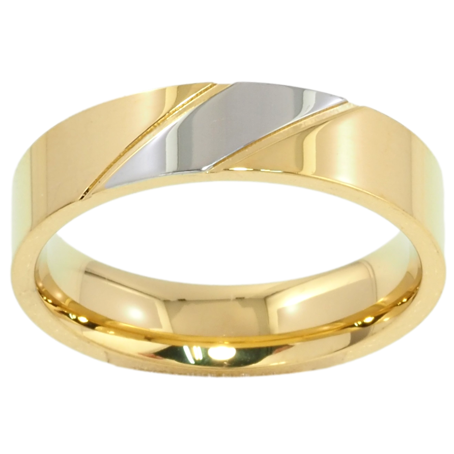 Каблучка Xuping TTM Stainless Steel Колір Родій + 14К Обручка з візерунком, шир. 5мм фото №1 Каблучка Xuping TTM Stainless Steel Колір Родій + 14К Обручка з візерунком, шир. 5мм фото №1