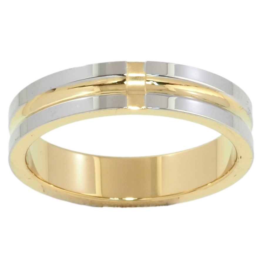 Каблучка Xuping TTM Stainless Steel Колір Родій + 14К Обручка з візерунком, шир. 5.5мм фото №1