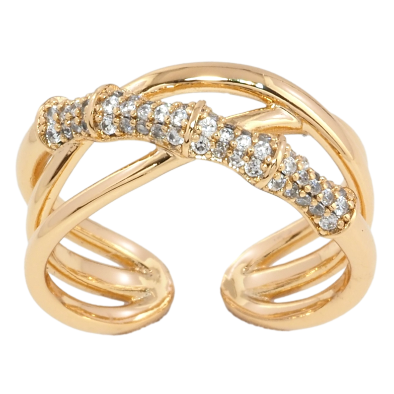 Каблучка Xuping Позолота 18K Візерунок з інкрустацією цирконієм фото №1