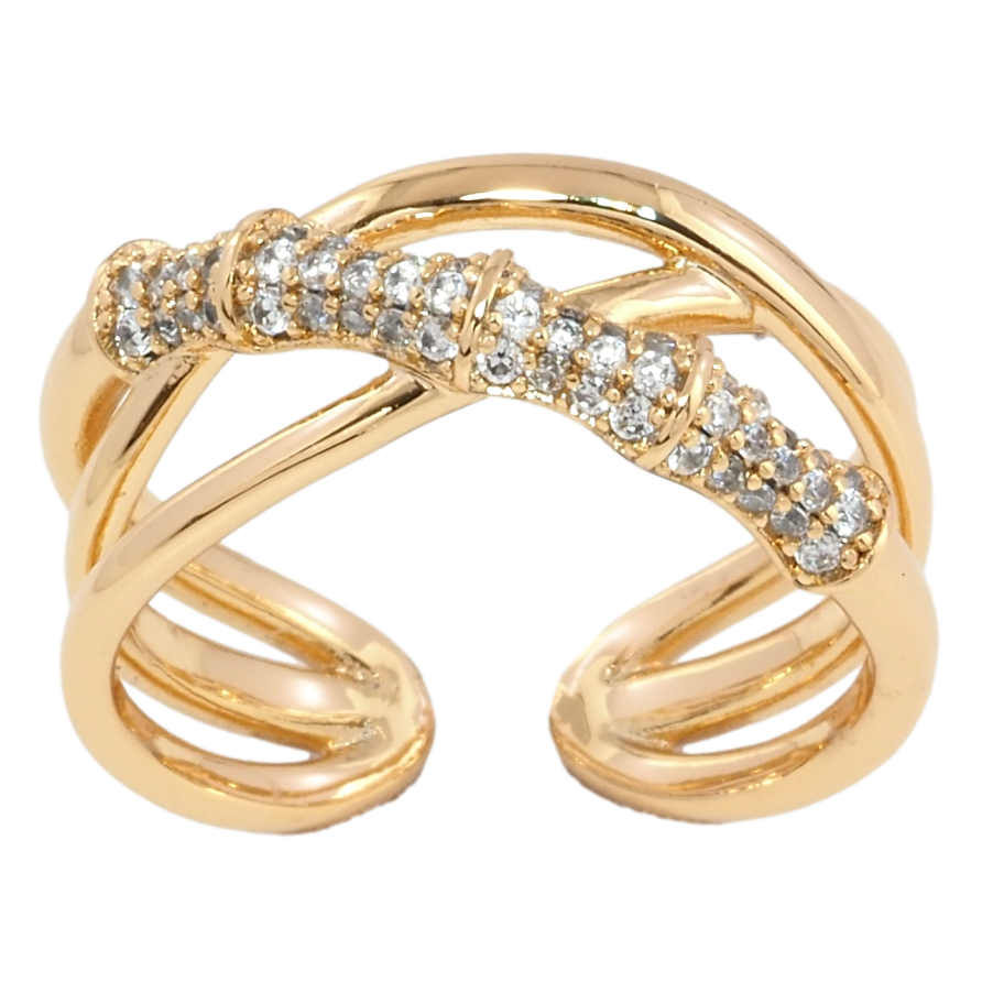 Каблучка Xuping Позолота 18K Візерунок з інкрустацією цирконієм фото №1