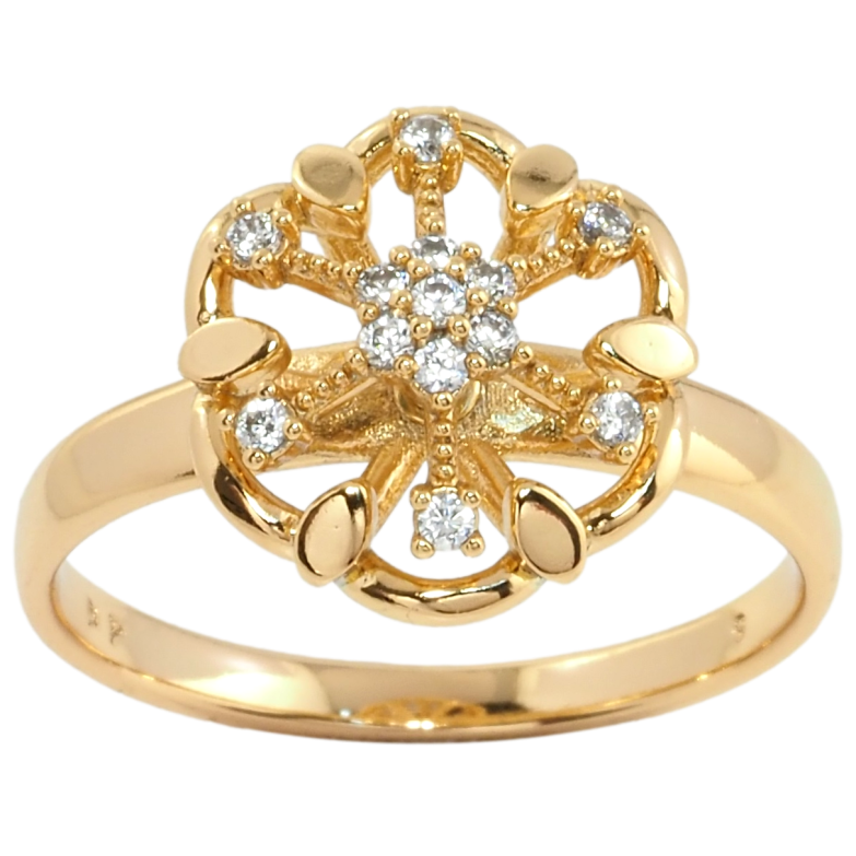 Кольцо Xuping Позолота 18K Снежинка с цирконием фото №1