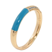 Кольцо Xuping Позолота 18K Инкрустация цирконием с голубой эмалью фото №2