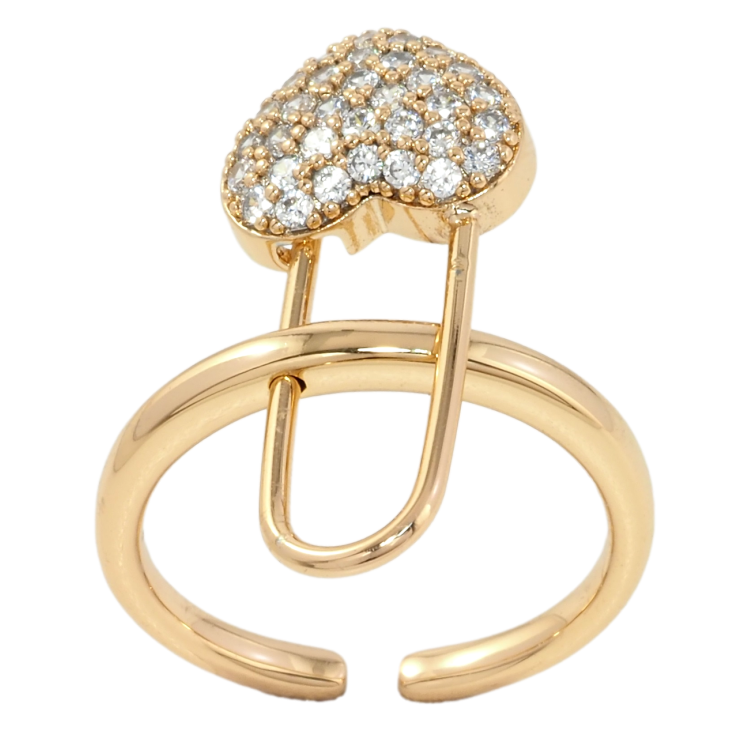 Кольцо Xuping Позолота 18K Съёмная булавка сердечко фото №14