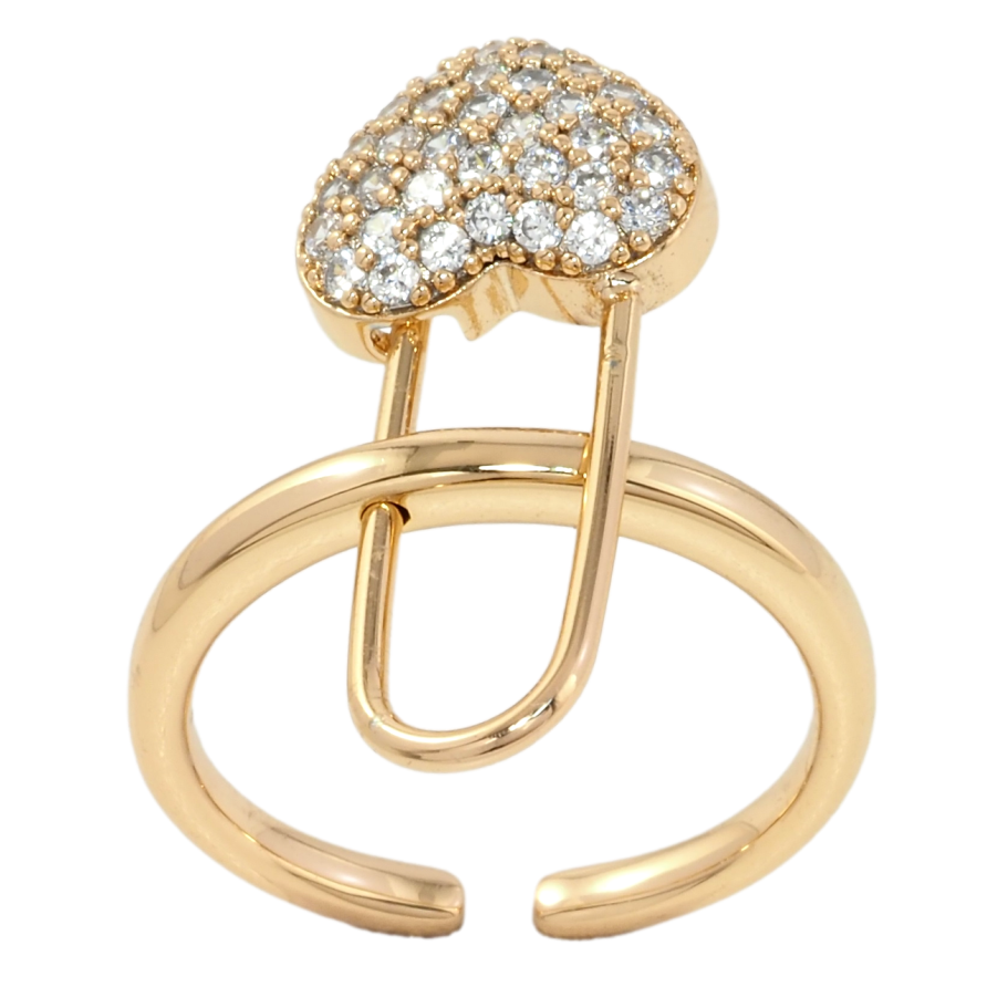 Кольцо Xuping Позолота 18K Съёмная булавка сердечко фото №1
