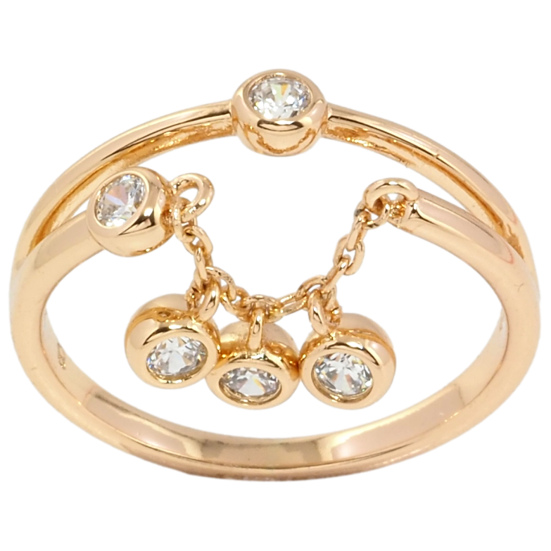 Кольцо Xuping Позолота 18K Декоративный узор цепочка с подвесками фото №1