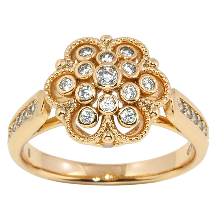 Кольцо Xuping Позолота 18K Цветочек с цирконием фото №1