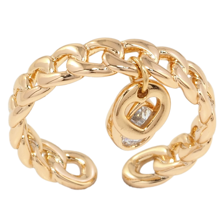 Кольцо Xuping Позолота 18K Узор цепочка с подвесками фото №13