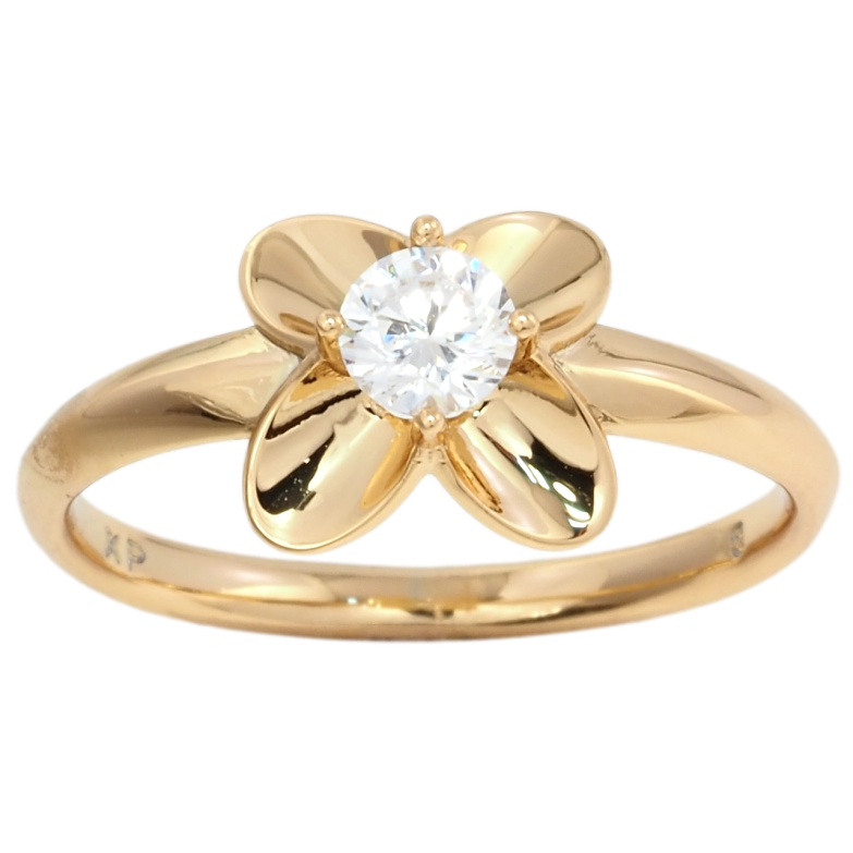 Кольцо Xuping Позолота 18K Цветок с фианитом фото №1
