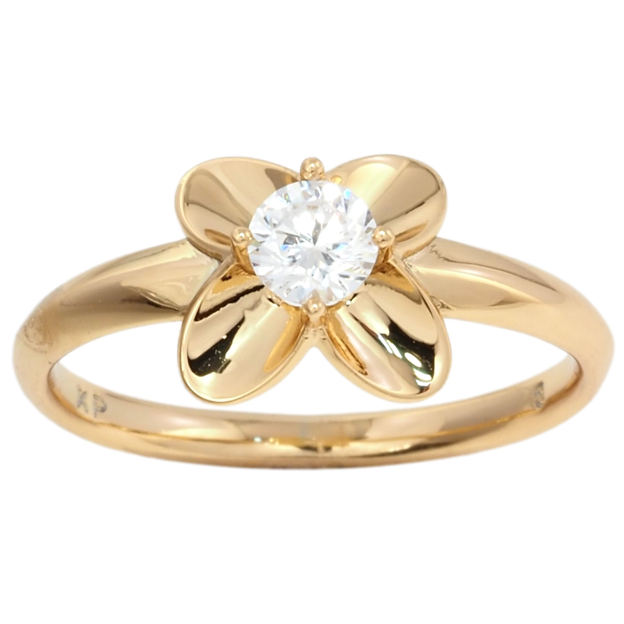 Кольцо Xuping Позолота 18K Цветок с фианитом фото №1