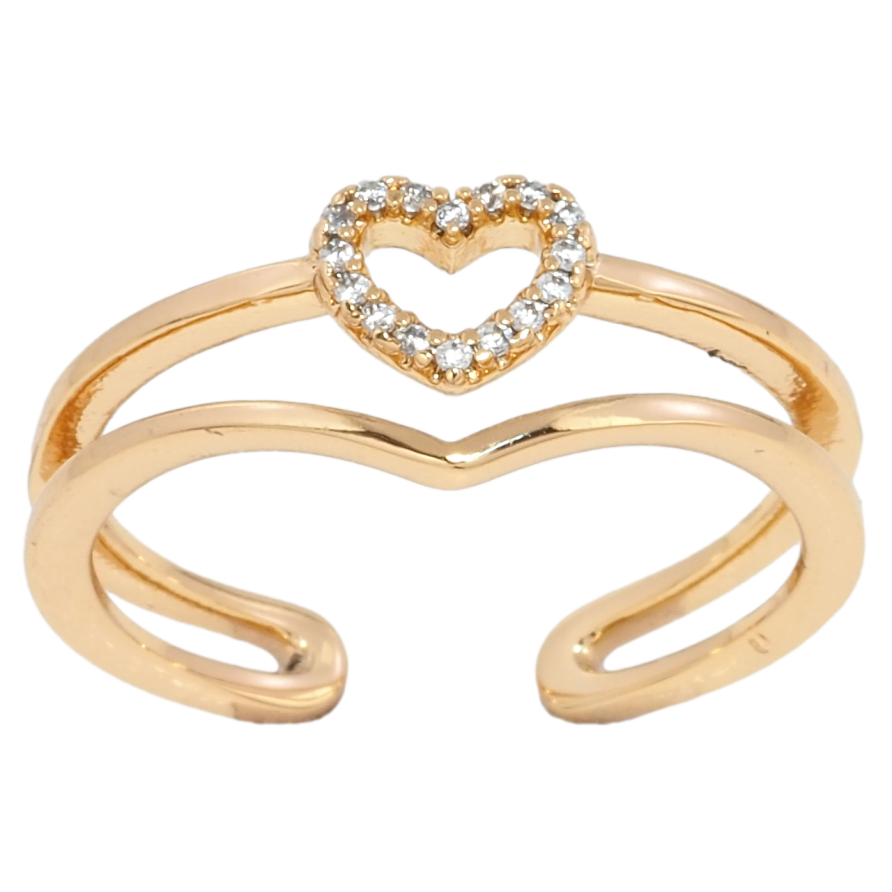 Кольцо Xuping Позолота 18K Сердечко с цирконием фото №1