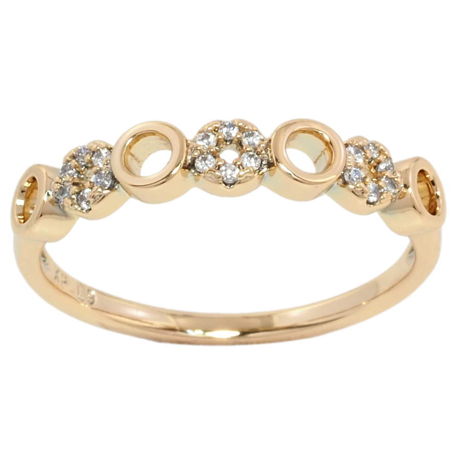 Кольцо Xuping Позолота 18K Узор из колечек с цирконием фото №1