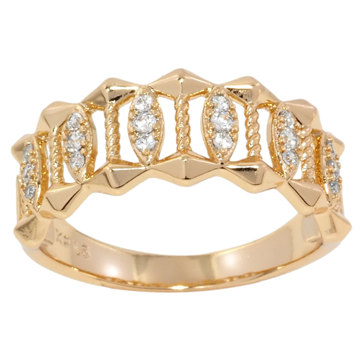 Кольцо Xuping Позолота 18K Узор с цирконием фото №17