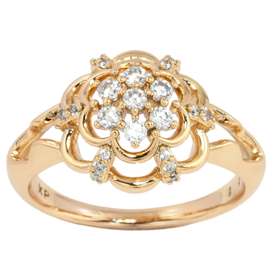 Кольцо Xuping Позолота 18K Цветок с цирконием фото №1