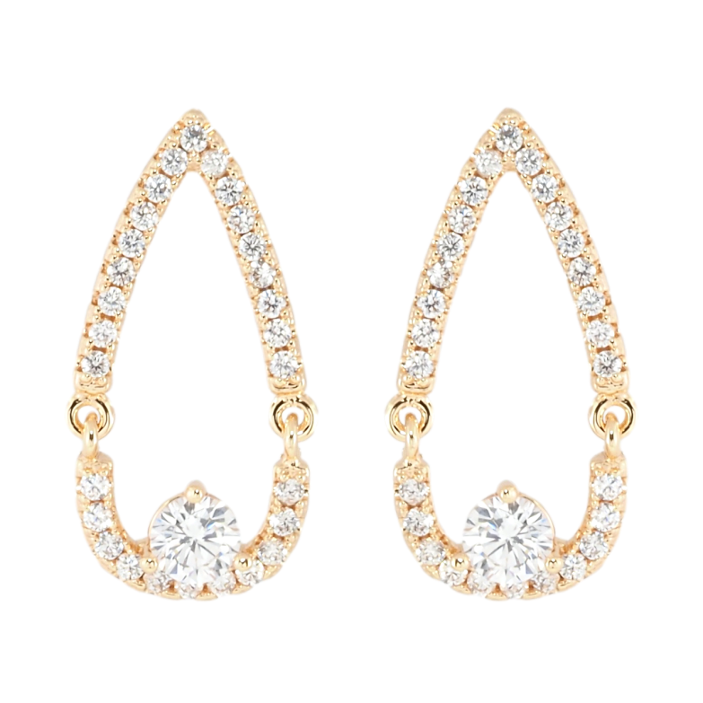 Серьги Xuping M&L Цвет 18K пусеты Капельки с инкрустацией цирконием фото №1