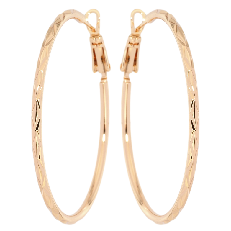 Серьги Xuping M&L Цвет 18K кольца (конго) Узор насечками ø 4.7см фото №6