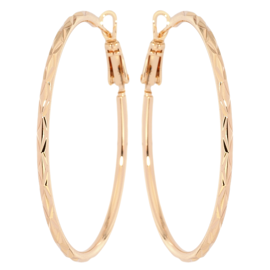 Серьги Xuping M&L Цвет 18K кольца (конго) Узор насечками ø 4.7см фото №1