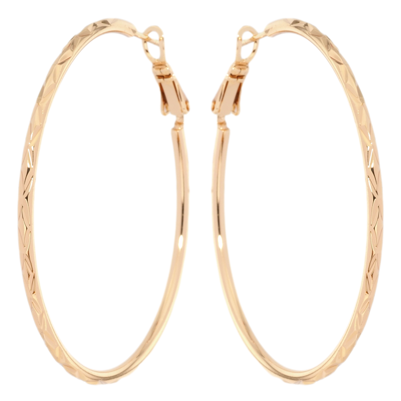 Серьги Xuping M&L Цвет 18K кольца (конго) Узор насечками ø 5.1см фото №14