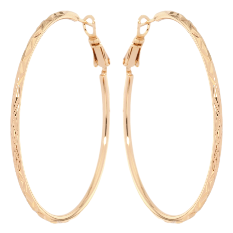 Серьги Xuping M&L Цвет 18K кольца (конго) Узор насечками ø 5.1см фото №1