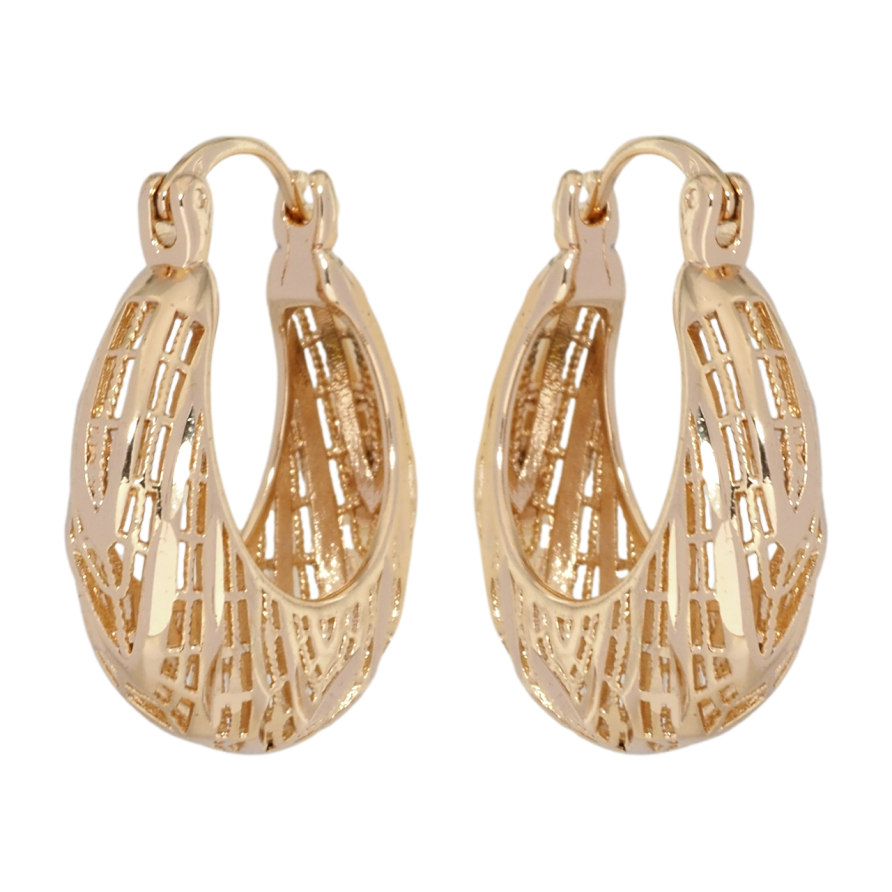 Сережки Xuping M&L Колір 18K замок-шпилька Кошики з різьбленим візерунком ø 2.4см фото №1