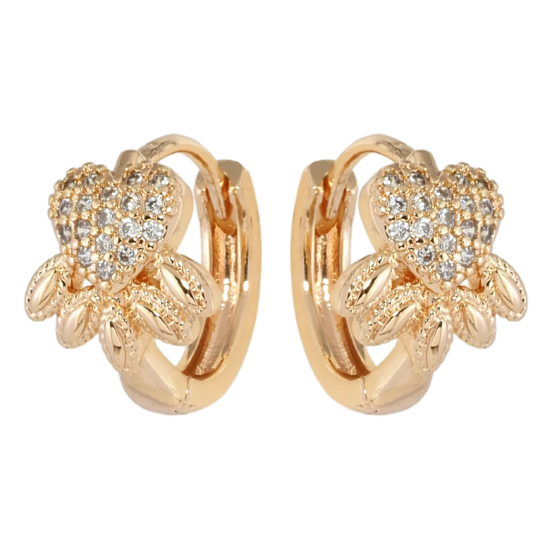 Сережки Xuping M&L Колір 18K колечка Декоративні серця з цирконієм фото №1