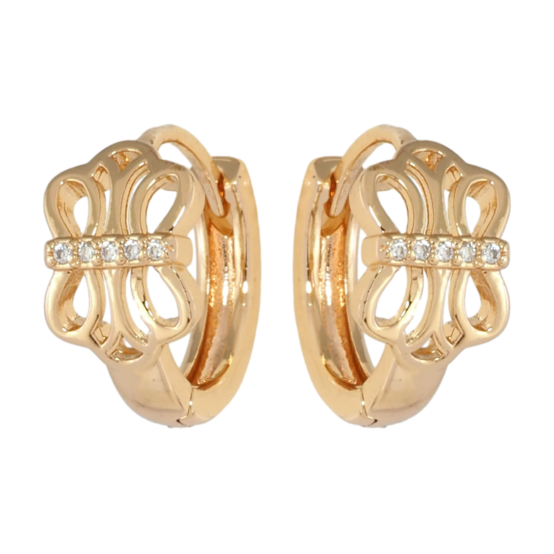 Сережки Xuping M&L Колір 18K колечка Візерунок з цирконієм фото №7