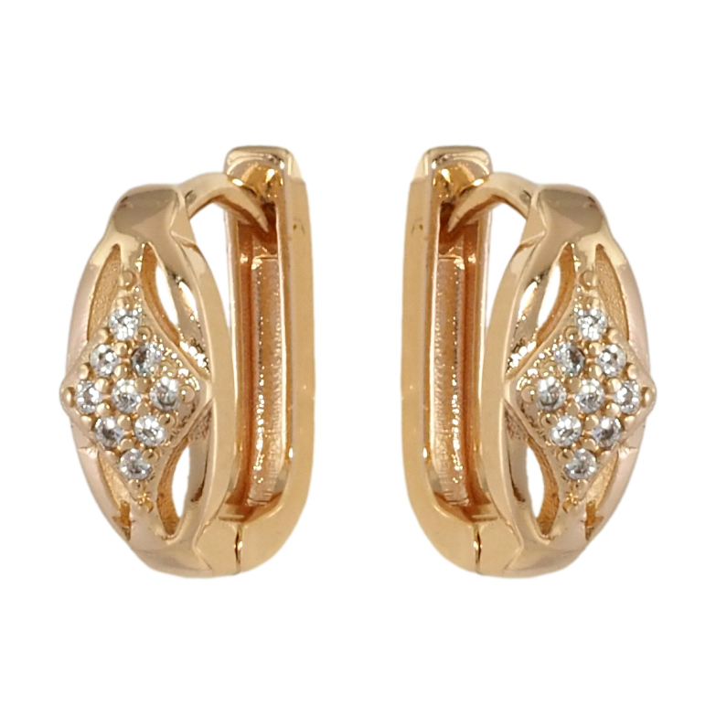 Серьги Xuping M&L Цвет 18K колечки Узор с цирконием фото №1