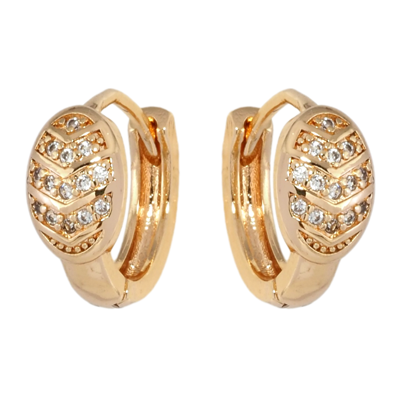 Сережки Xuping M&L Колір 18K колечка Овали з цирконієм фото №1