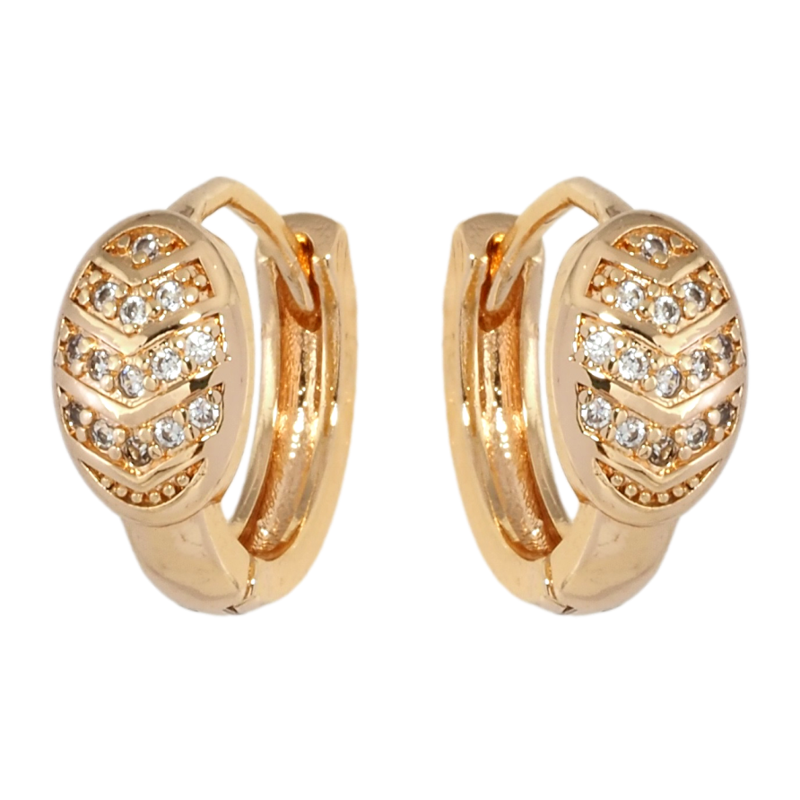 Сережки Xuping M&L Колір 18K колечка Овали з цирконієм фото №1