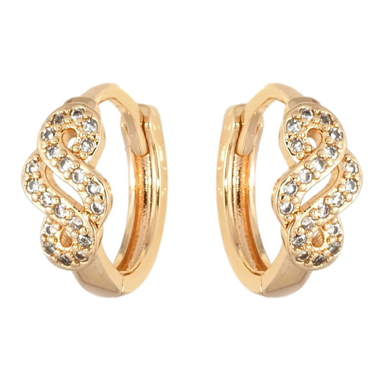 Сережки Xuping M&L Колір 18K колечка Візерунок з цирконієм фото №1 Сережки Xuping M&L Колір 18K колечка Візерунок з цирконієм фото №1