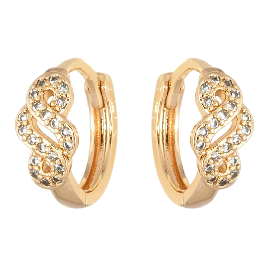 Серьги Xuping M&L Цвет 18K колечки Узор с цирконием фото №1 Серьги Xuping M&L Цвет 18K колечки Узор с цирконием фото №1