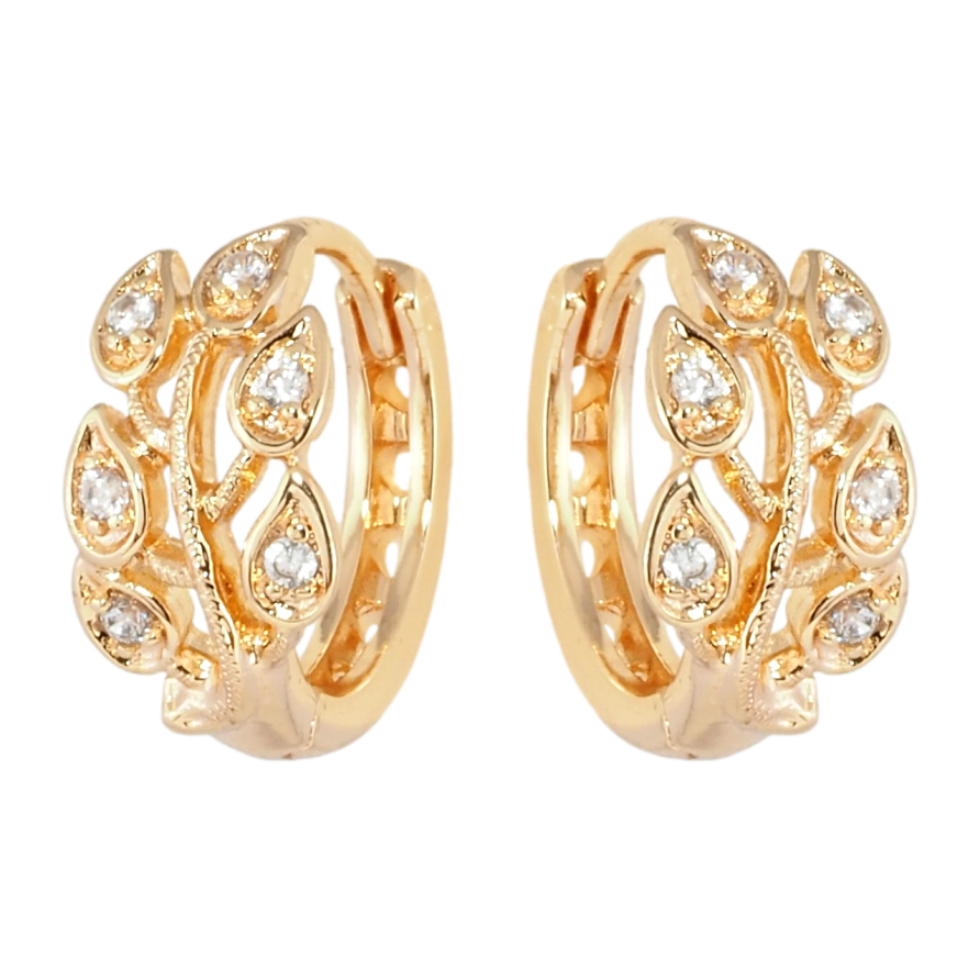 Сережки Xuping M&L Колір 18K колечка Гілочки з цирконієм фото №1