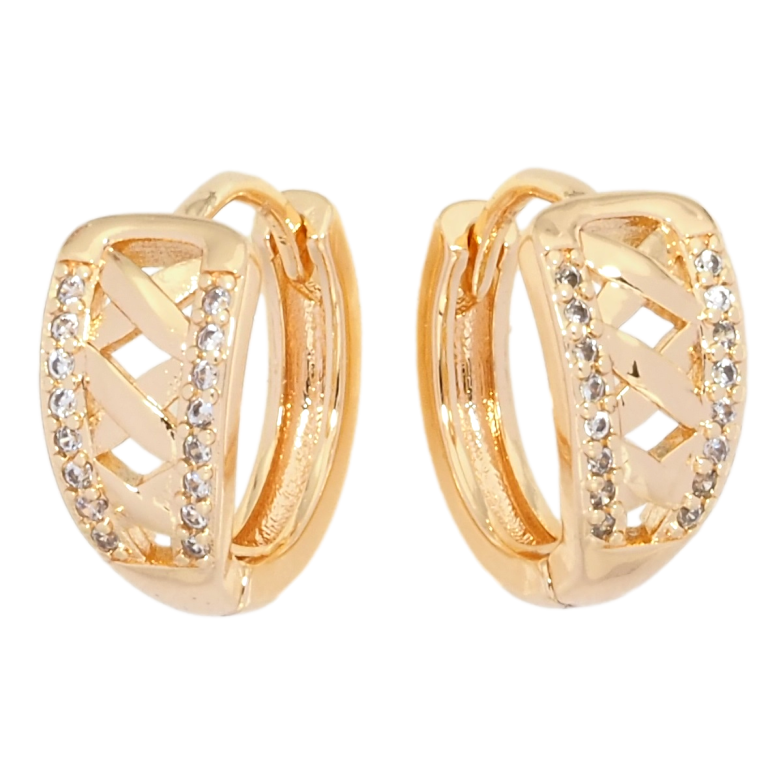 Сережки Xuping M&L Колір 18K колечка Візерунок з цирконієм фото №1