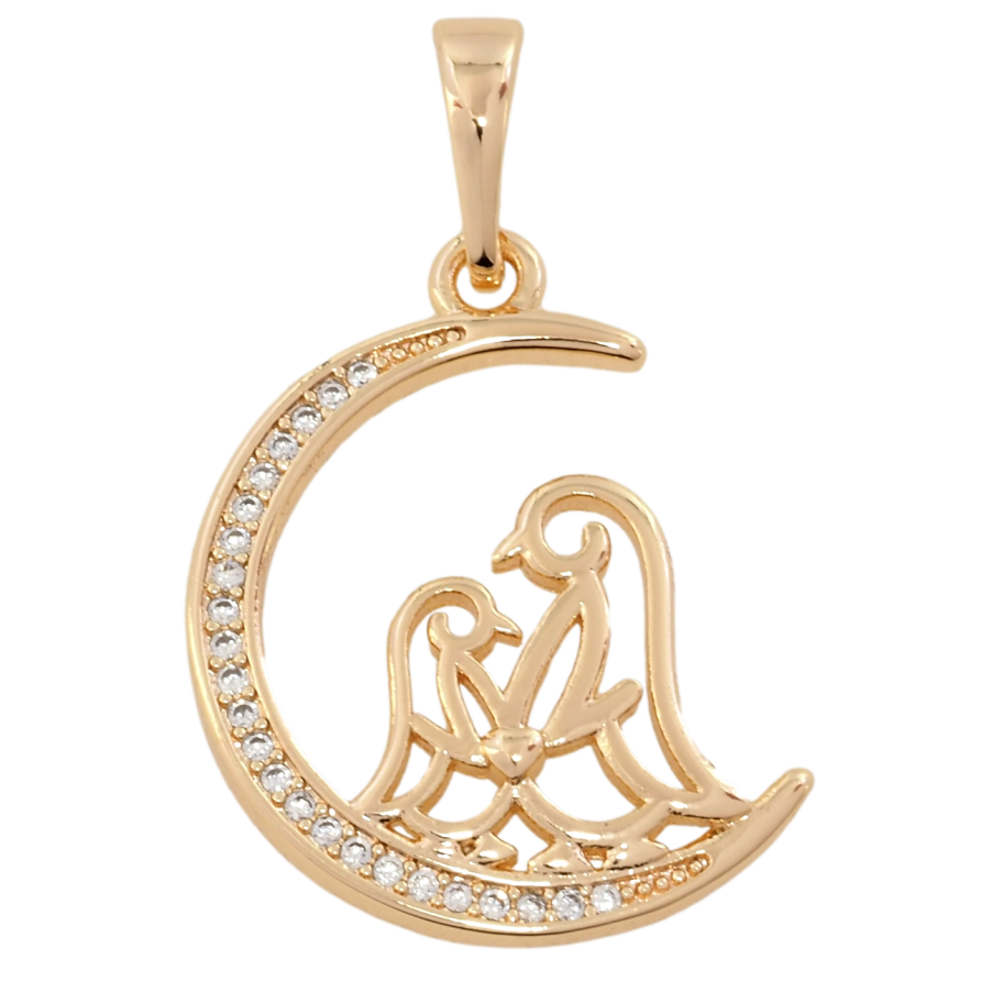 Кулон Xuping M&L Колір 18К Пінгвінчики у півмісяці для ланцюжка до 6мм фото №1