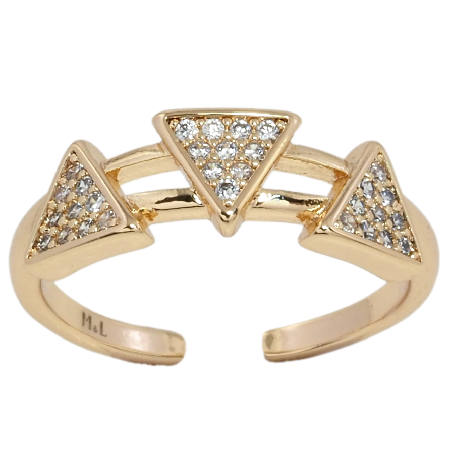 Каблучка Xuping M&L Колір 18К Візерунок трикутники з цирконієм фото №1