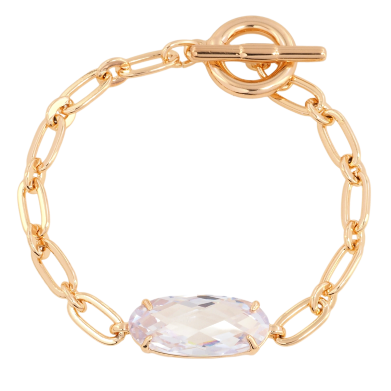 Браслет Xuping M&L Цвет 18К Цепочка с вставкой Фианит длина 17.5см х 6мм фото №1