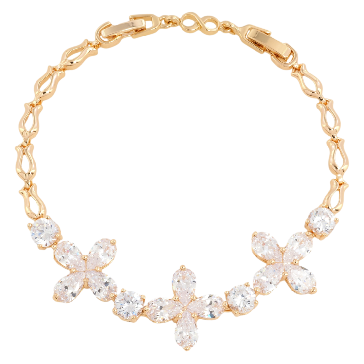 Браслет Xuping M&L Колір 18К Кристальні квіточки довжина з доп.замком 18,21см х 4мм фото №15