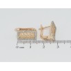 Серьги Xuping Позолота 18K + Родий английский замок Прямоугольники с резным узором в обрамлении циркония фото №2