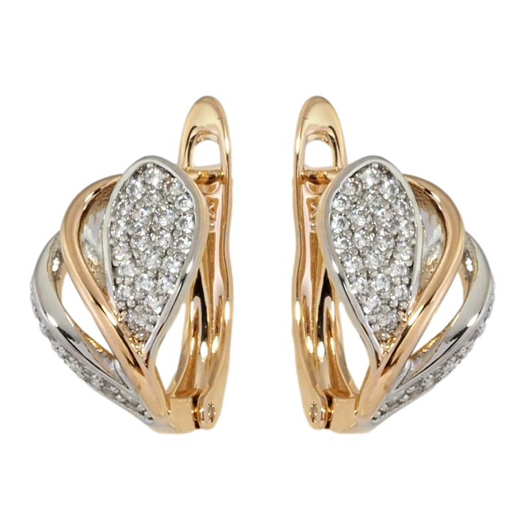 Серьги Xuping Позолота 18K + Родий английский замок Узор с инкрустацией цирконием фото №12 Серьги Xuping Позолота 18K + Родий английский замок Узор с инкрустацией цирконием фото №12