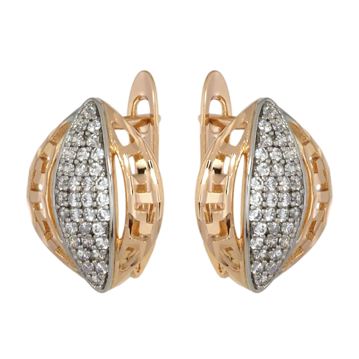 Серьги Xuping Позолота 18K + Родий английский замок Узор с инкрустацией цирконием фото №7 Серьги Xuping Позолота 18K + Родий английский замок Узор с инкрустацией цирконием фото №7