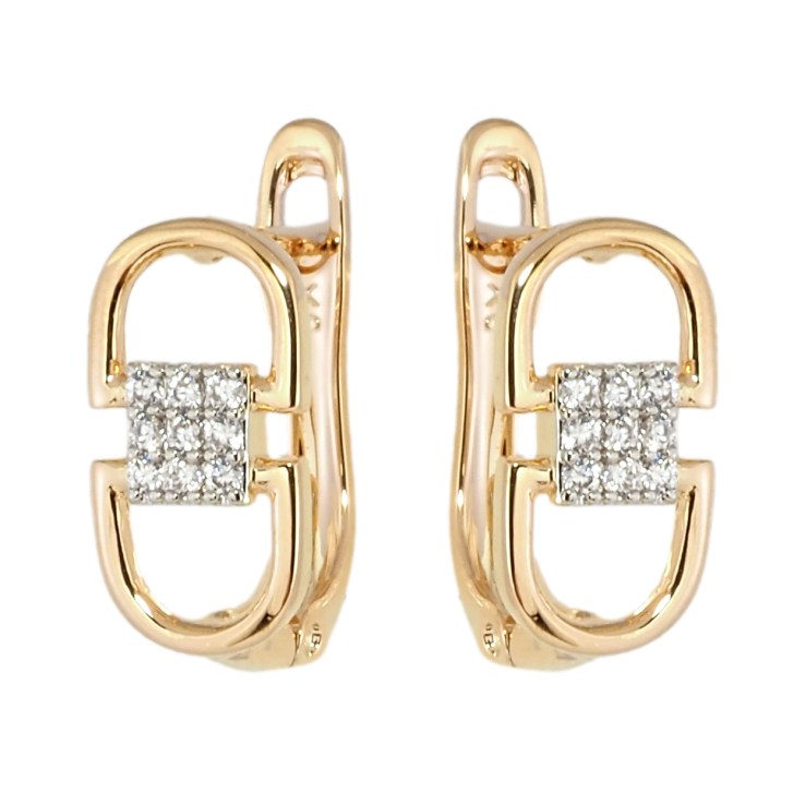 Серьги Xuping Позолота 18K + Родий английский замок Узор с инкрустацией цирконием фото №8 Серьги Xuping Позолота 18K + Родий английский замок Узор с инкрустацией цирконием фото №8