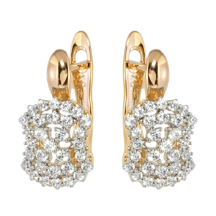 Серьги Xuping Позолота 18K + Родий английский замок Инкрустация цирконием фото №13 Серьги Xuping Позолота 18K + Родий английский замок Инкрустация цирконием фото №13