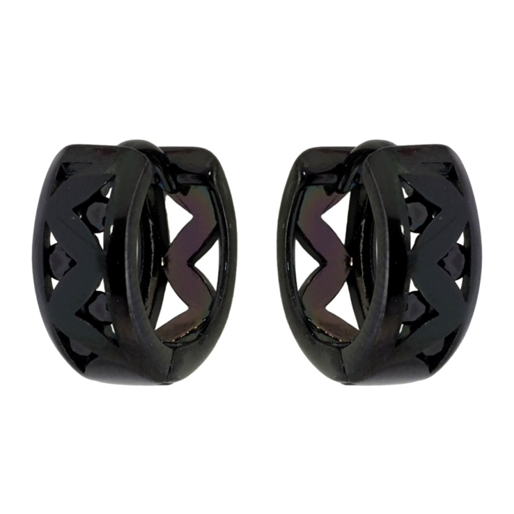 Сережки Xuping Позолота Black (чорне золото) колечка Візерунок з чорним цирконієм фото №23