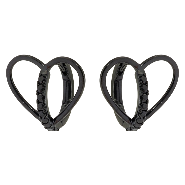 Сережки Xuping Позолота Black (чорне золото) колечка Сердечки фото №6 Сережки Xuping Позолота Black (чорне золото) колечка Сердечки фото №6