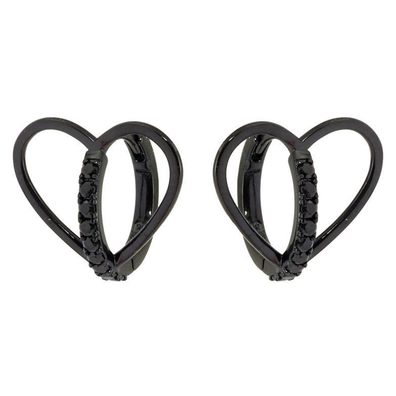 Сережки Xuping Позолота Black (чорне золото) колечка Сердечки фото №3