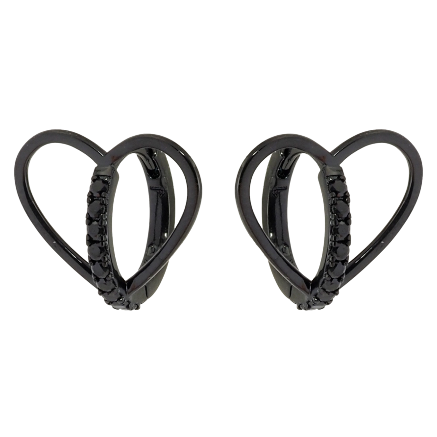Сережки Xuping Позолота Black (чорне золото) колечка Сердечки фото №1