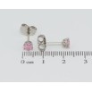 Серьги Xuping Родий пусеты Розовые фианиты в 6-ти крапановой оправе ø 4мм фото №2