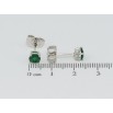 Сережки Xuping Родій пусети Зелені фіаніти в 4-х крапановій оправі ø 5мм фото №2